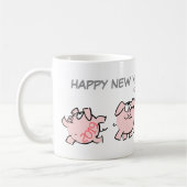 5 Funny Cartoon Illustration Pig Custom Jahr W Tas Kaffeetasse (Links)