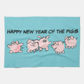 5 Funny Cartoon Illustration Pig custom Year KT Geschirrtuch (Horizontal)