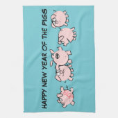5 Funny Cartoon Illustration Pig custom Year KT Geschirrtuch (Vertikal)