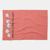 5 Funny Cartoon Illustration Pig Jahr 2019 V Handt Geschirrtuch (Horizontal)