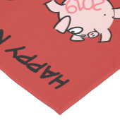5 Funny Cartoon Illustration Pig Year Zodiac TR Kurzer Tischläufer (Ecke)