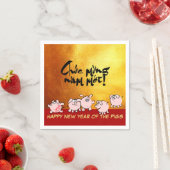 5 Funny Comic Vietnamese Pig Jahr 2019 Papier N Serviette (Beispiel)