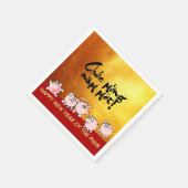 5 Funny Comic Vietnamese Pig Jahr 2019 Papier N Serviette (Ecke)