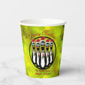 5 Funny Frazzled Santa Pinguine Personalisiert Pappbecher (Rückseite)