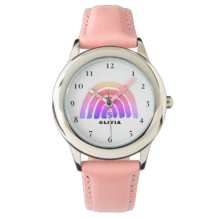 5. Geburtstag 5 Jahre alt Girl Pink Rainbow Boho Armbanduhr