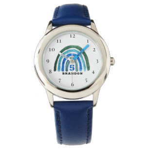 5. Geburtstag 5 Jahre alter Boy Blue Rainbow Boho Armbanduhr