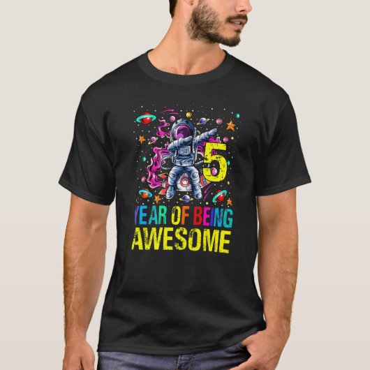 5. Geburtstag als Phantastischer Astronaut T-Shirt (Vorderseite)