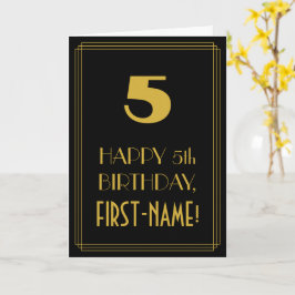 5. Geburtstag - Art Deco Inspiriert Aussehen "5" & Karte