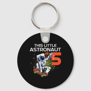 5. Geburtstag Astronaut Skateboarding 5 Jahre alte Schlüsselanhänger