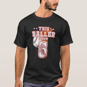 5. Geburtstag Baseball-Liebhaber Vintage-Grafik fü T-Shirt