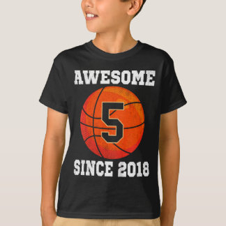 5. Geburtstag Basketball Fan 5 Jahre alt Srts  T-Shirt