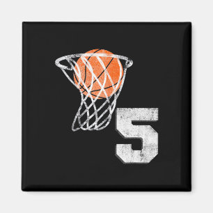 5. Geburtstag Basketball Fünf 5 Jahre Jungen Kinde Magnet