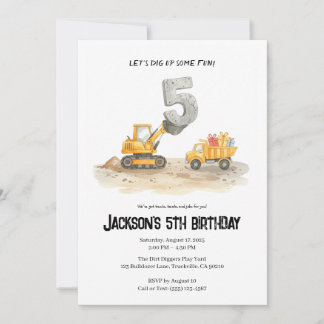 5. Geburtstag Baujunge Geburtstag Einladung