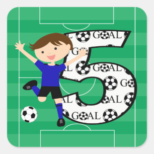 5. Geburtstag Blue and Black Soccer Goal Stickers
