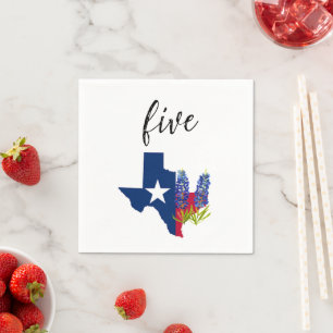 5. Geburtstag Bluebonnets Texas Floral Kinder Serviette
