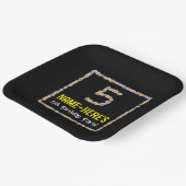 5. Geburtstag: Blumennummer, Individuelle Name, Bl Pappteller (Gewinkelt)