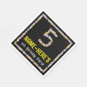 5. Geburtstag: Blumennummer, Individuelle Name, Bl Serviette (Ecke)