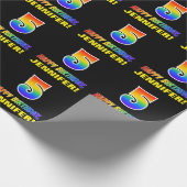 5. Geburtstag: Bold, Fun, Simple, Rainbow 5 Geschenkpapier (Ecke)