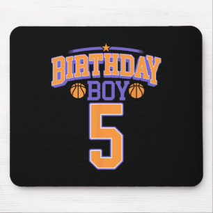 5. Geburtstag Boy Basketball Lover 5 Jahre alter T Mousepad