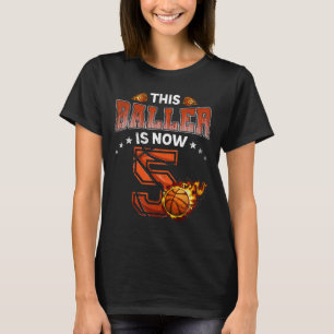 5. Geburtstag Boys Bysketbyll Spieler gibt 5 Jahre T-Shirt