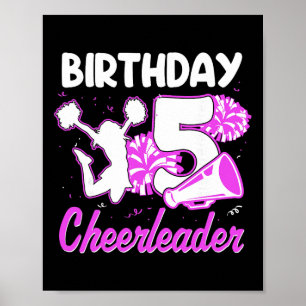 5. Geburtstag Cheerleader Mädchen 5 Jahre alt Chee Poster