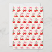 5. Geburtstag Coquette Cherries Bubble Letters Einladung (Rückseite)