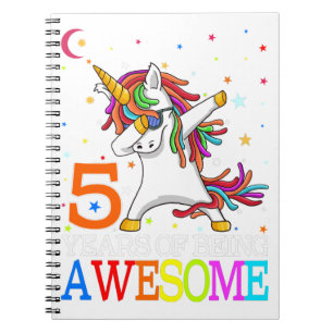 5. Geburtstag Dabbing Einhorn Party Geschenk 5 Jah Notizblock