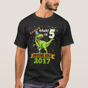 5. Geburtstag Dinosaurier Phantastisch seit 2017 T-Shirt