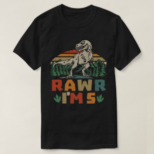 5. Geburtstag Dinosaurier T Rex Rawr Ich bin 5 für T-Shirt