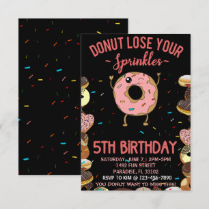 5. Geburtstag Donut Verliere nicht deine Streusel Einladung