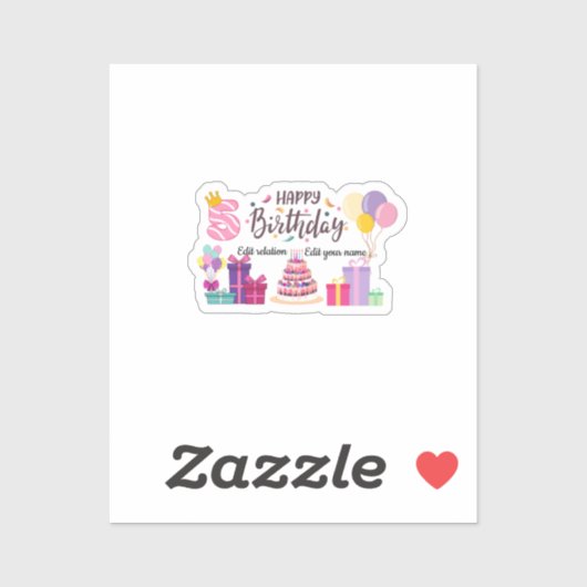 5. Geburtstag editierbares Design Aufkleber (Blatt)