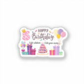 5. Geburtstag editierbares Design Aufkleber (Vorderseite)