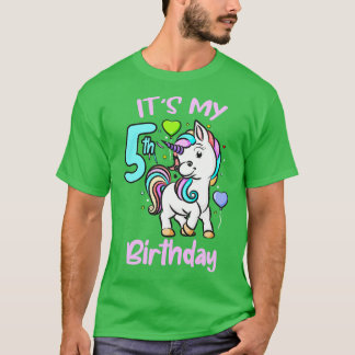5. Geburtstag Einhorn Kindergeschenke für Mädchen T-Shirt
