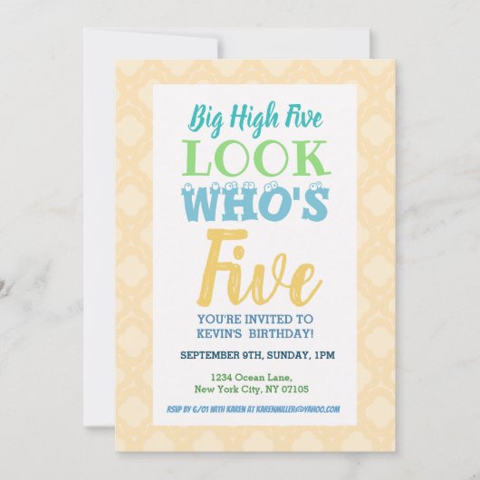 5. Geburtstag Einladung Aufnahme Aufnahme (Vorderseite)