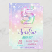 5. Geburtstag Einladung Mädchen 5. Geburtstagsfeie (Vorne/Hinten)