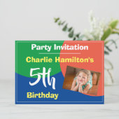 5. Geburtstag Einladung mit Foto (Stehend Vorderseite)
