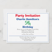 5. Geburtstag Einladung mit Foto (Rückseite)