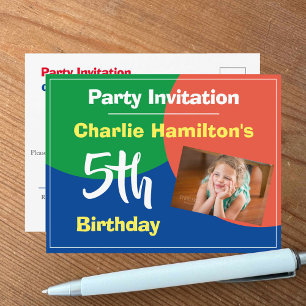 5. Geburtstag Einladung mit Foto Postkarte