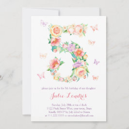 5. Geburtstag Einladungen für Mädchen mit Schmette