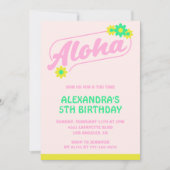 5. Geburtstag Einladungen Tropical Aloha Pink (Vorderseite)