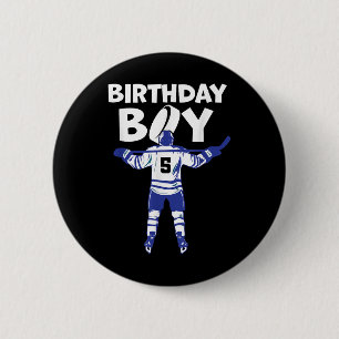 5. Geburtstag Eishockey Boy 5 Jahre Altes Hockey-S Button