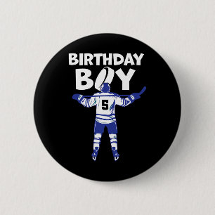 5. Geburtstag Eishockey Junge 5 Jahre alt Hockey s Button