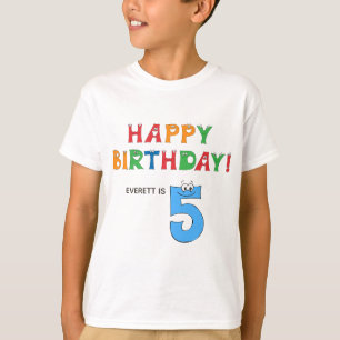 5. Geburtstag Farbenfrohe Alphabete mit Namen Kind T-Shirt