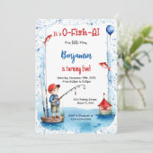 5. Geburtstag Fischen Einladung (Stehend Vorderseite)