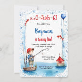 5. Geburtstag Fischen Einladung (Vorderseite)