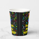5. Geburtstag: Fun Musiknotens Pattern, Regenbogen Pappbecher (Rechts)