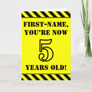 5. Geburtstag: Fun Stencil Style Text, Individuell Karte