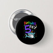 5. Geburtstag Fünf Jahre altes Haigeschenk Button (Vorne & Hinten)