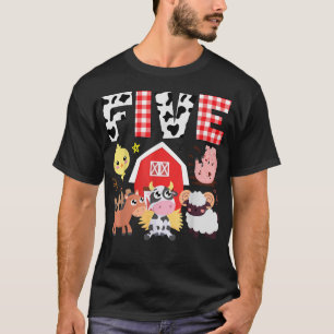 5. Geburtstag Fünfjähriges Thema Tiere Birke T-Shirt