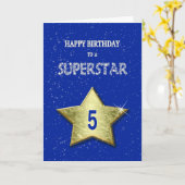 5. Geburtstag für einen Superstar Karte (Gelbe Blume)